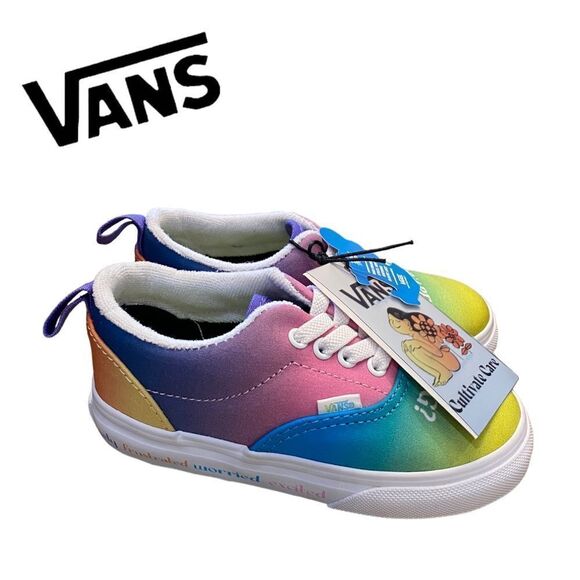 NEW Vans Toddler Era Elastic Lace Colorful Sneakers 6 7 8 9 - Picture 2 of 7